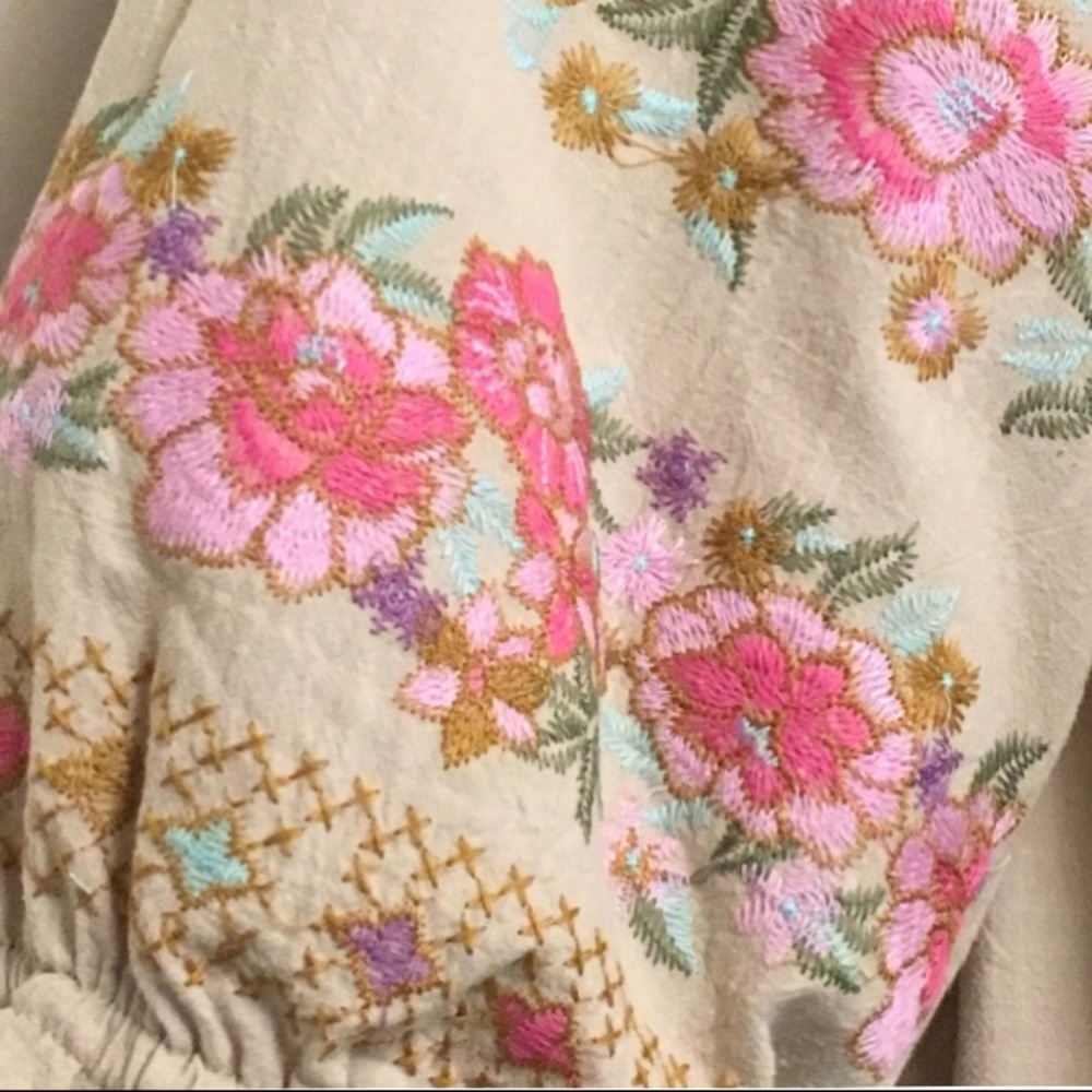 Embroidered Linen Tunic DRESS Floral Cleo NEW - Picture 7 of 8